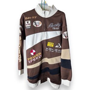 Bare Fox Sport Vintage Long Brown Jacket The World Champion Racing Mens Size 3XL